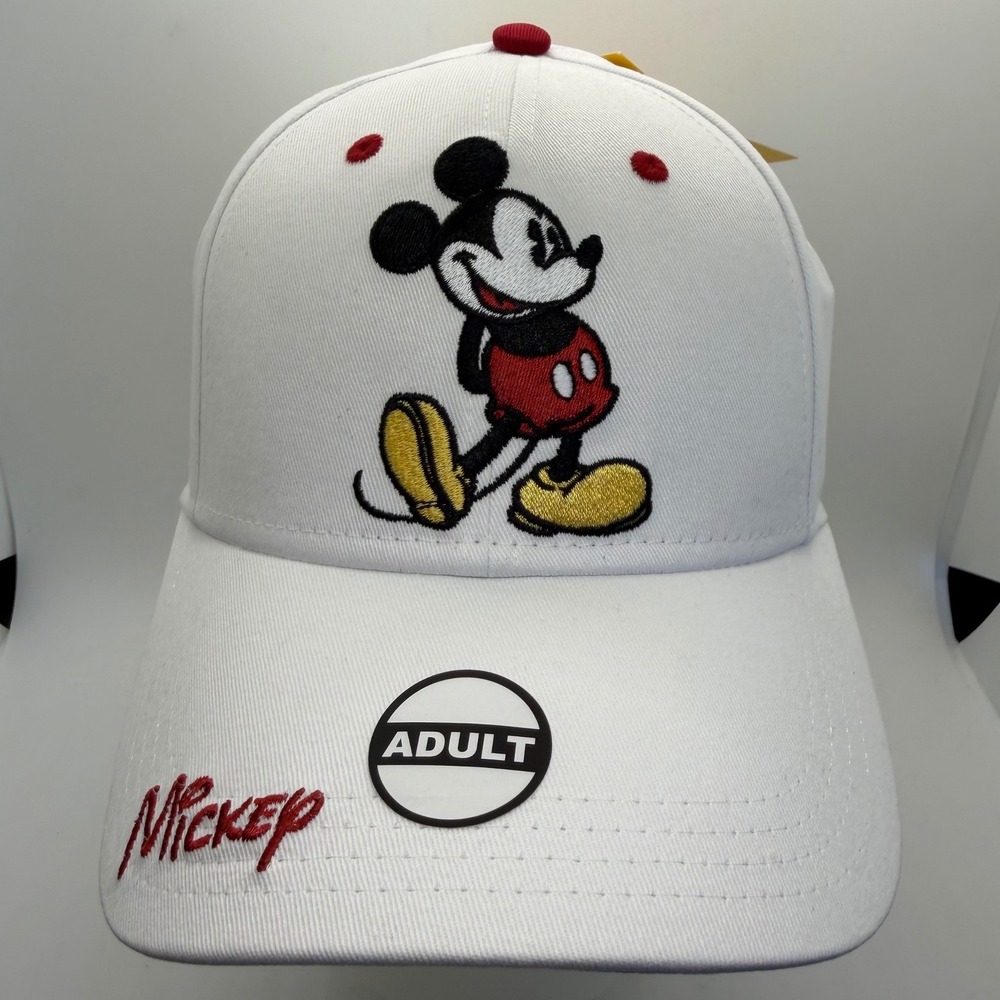 Disney Mickey Mouse 90 Years White Baseball Cap Hat Jerry Leigh Adult Adjustable
